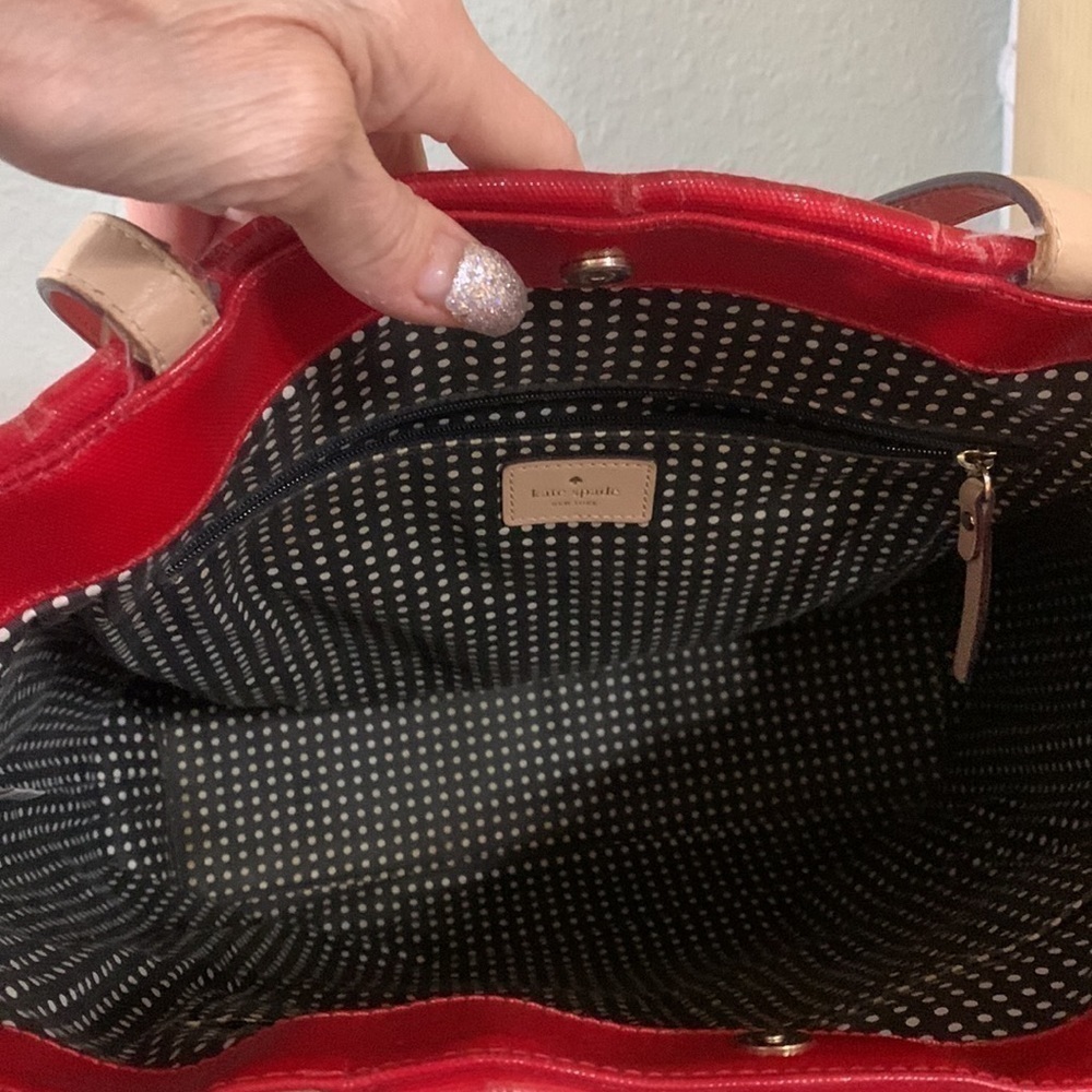 Kate Spade Kerryn Fulton Street Tote patent leather red wkru1704 - Picture 11 of 12